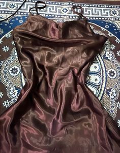 Brown Satin Cami Dress
