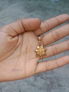 Gold-Plated Floral Pendant Necklace
