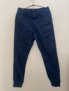 Navy Blue Straight Fit Pants