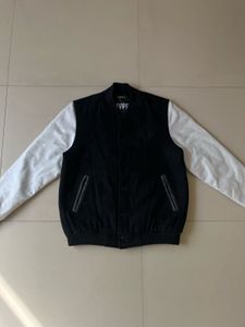Black Varsity Jacket( Leather Sleeves)