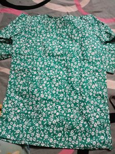 Green Floral Cotton Night Suit