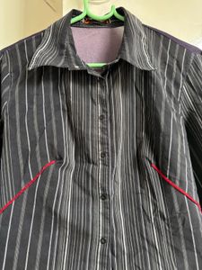 Striped Button-Up Shirt
