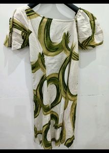 Unique Print Puff Sleeve Dress