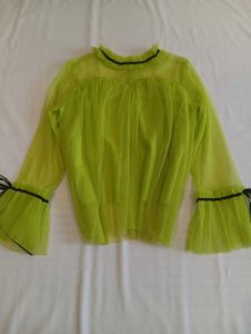 Lime Green Tulle Mesh Top