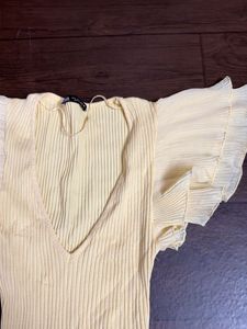 Sheer Sleeve Ribbed Bodysuit