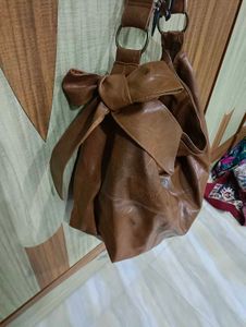 Chic Brown Leather Hobo Bag