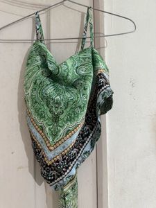 Paisley Print Scarf Top