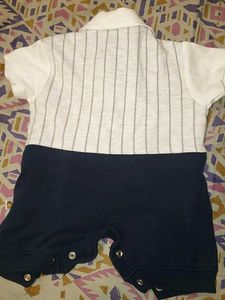 combo Baby Boy Romper with Tie