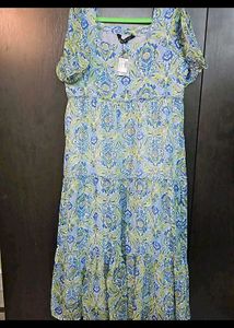 Blue N Green Flared Dress