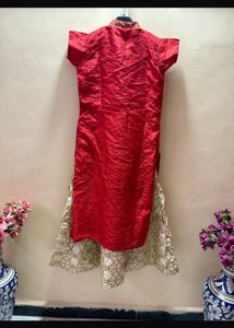 ' Red Embroidered gown