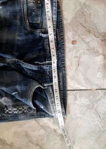 Distressed Blue Jeans
