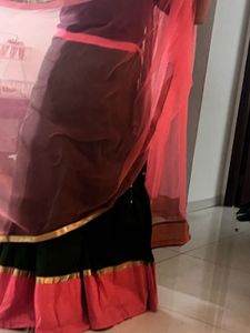 Green &amp; Pink Lehenga Set