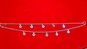 Delicate Flower Anklet pure silver