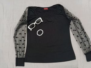 Black Polka Dot Top