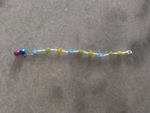 Beaded Anklet with Flower Charms
