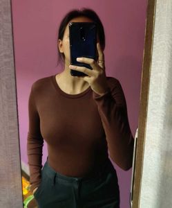 Brown Bodysuit Top