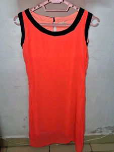 Vibrant Orange Sleeveless Dress