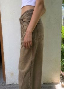 Brown Wide Leg Jeans