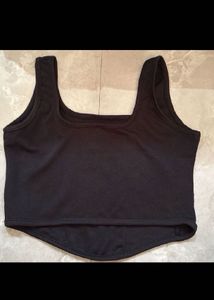 Black Corset Style Tank Top