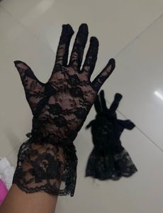 black mesh party gloves 🧤