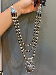 Boho Layered Necklace with Peacock Pendant