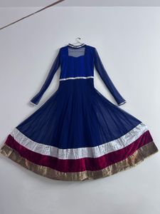 Stunning Royal Blue Sequined Anarkali Gown
