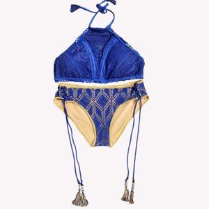 Boho Blue Crochet Bikini Set