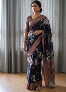 Elegant Floral Print Saree