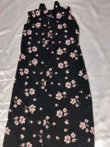 Floral Print High Neck Slit Kurta