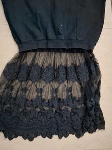 black tshirt with skirt attached