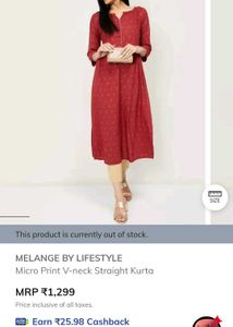 Maroon Micro Print V-neck Kurta