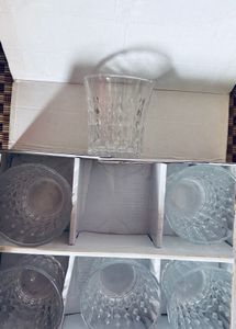 Set of 6 Gold Leaf Glass Tumblers(Wishky)