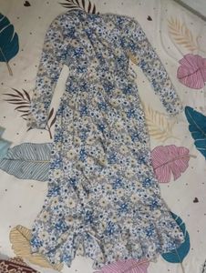beautiful creape fabric fish cut maxi lawn dress