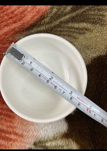Set of 10 Glossy White Ceramic Bowls