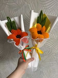 2 Handmade Felt Flower Bouquets