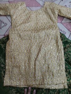 Green &amp; Gold Lehenga Choli Set