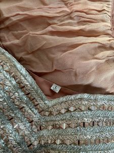 Embellished Gold Blouse And Pallazo Pants