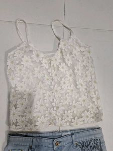 Cute Cami &amp; Denim Shorts Set