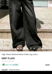 savana Wide Leg Black Denim Jeans🤍
