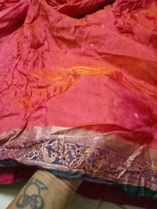 Beautiful Pink Saree with Golden Border