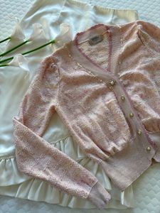 Chic Pink Knit Cardigan