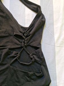 Black Cut-Out Bodysuit