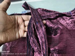 Burgundy Satin long Skirt