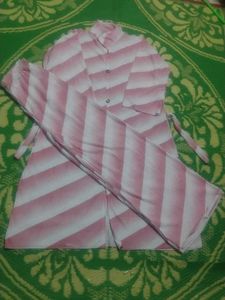 Pink &amp; White Striped Co-ord Set