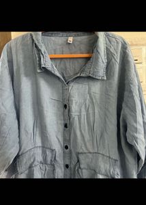 Light Blue Denim Shirt Dress
