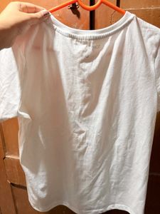 White Graphic T-Shirt with Flower Print
