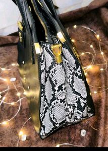 Coach Black Snake Trim Tote Bag