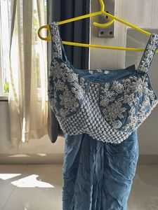 Embroidered Blue Lehenga Choli Set