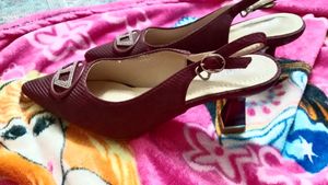 Maroon Slingback Heels