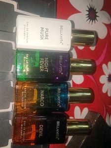 Unused BELLAVITA Pack of 4 purfume Unisex